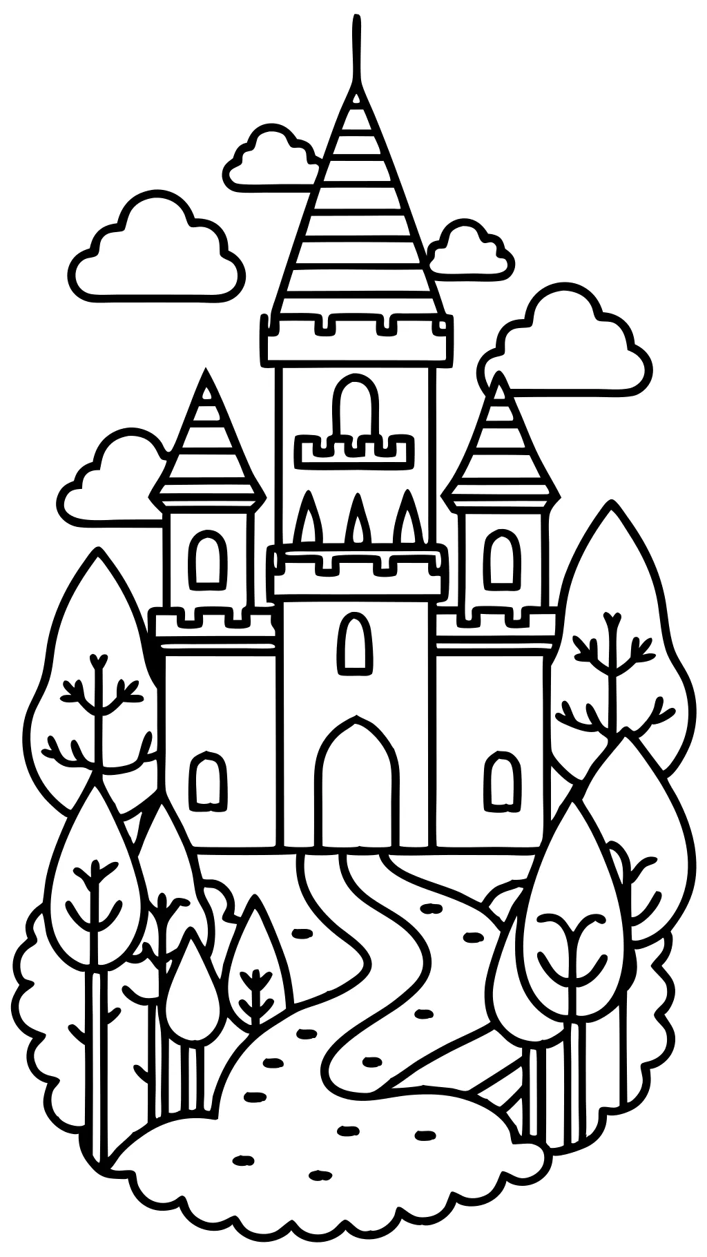 castle coloring page